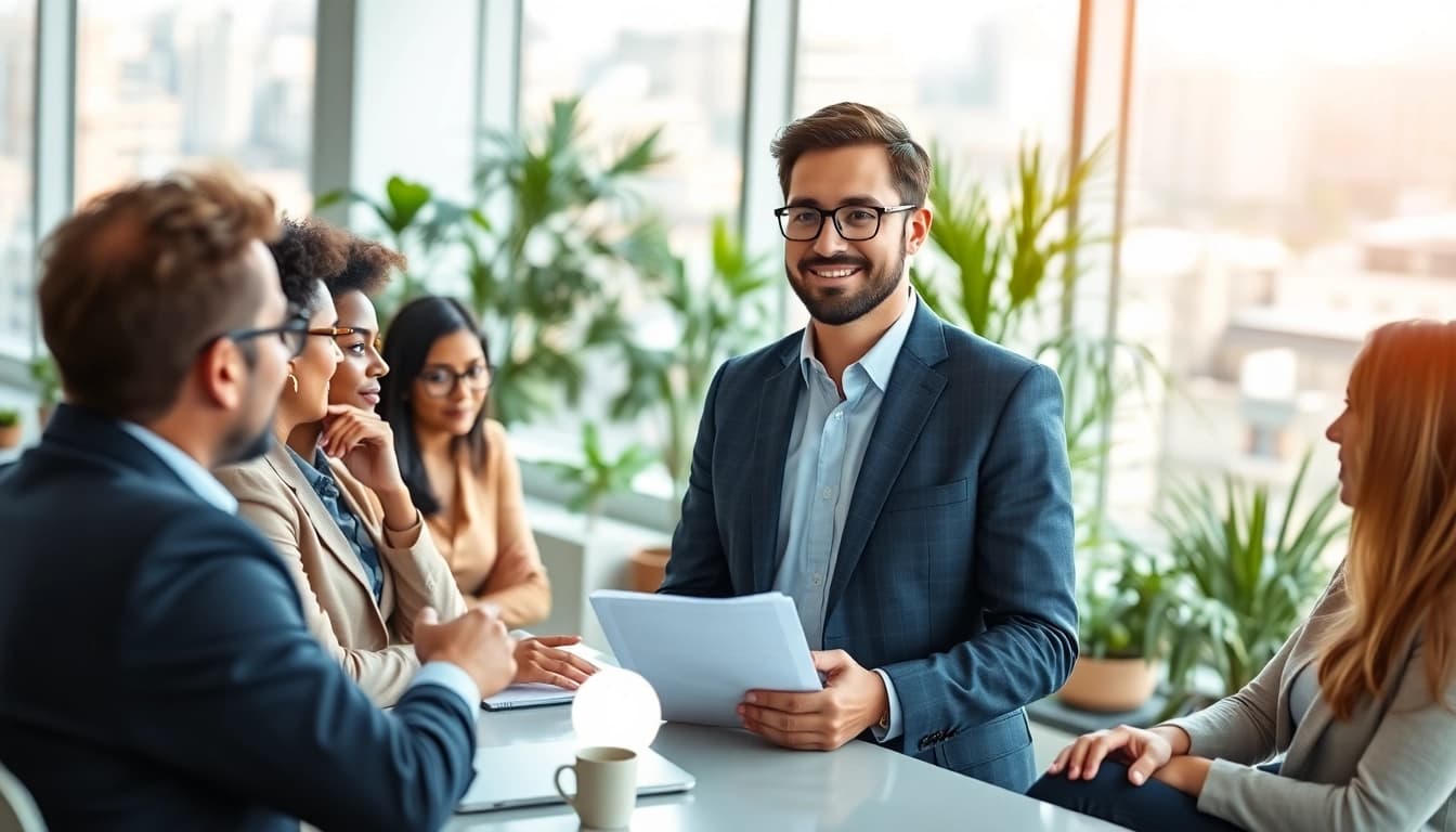 Headhunter Schweiz berät in einem modernen Büro mit vielfältigen Talenten.
