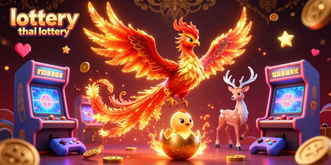 Engage with the thrilling lottery thai lottery experience illustrated in a vibrant 3D scene.