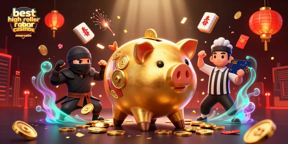 Experience the excitement of the best high roller casinos Australia with dynamic gameplay elements illustrating fortune.