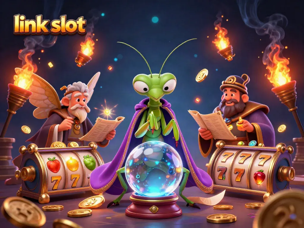 Engage with the vibrant link slot game world featuring mystical characters and dynamic slot elements