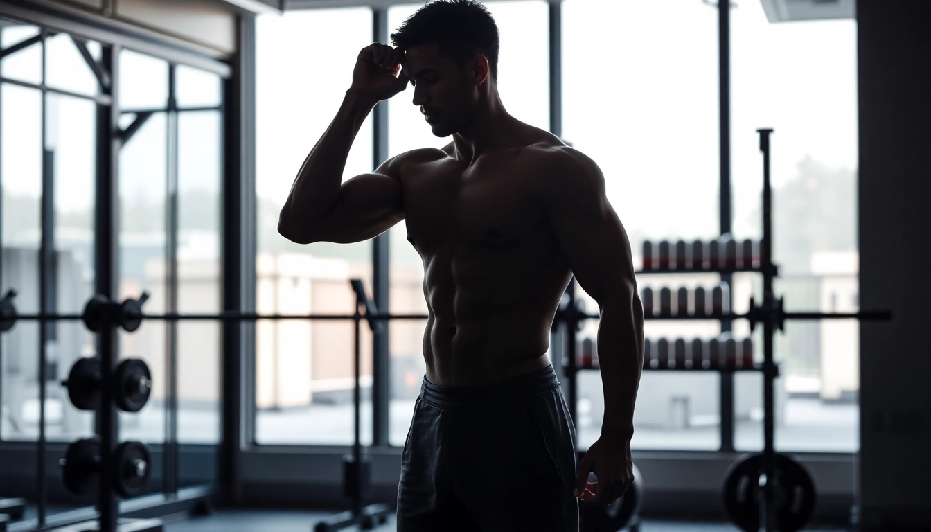 Bild eines muskulösen Körpers mit Unique Pharma Steroids im Fitnessstudio
