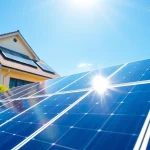 Die Kosten einer PV anlage kosten wien mit modernen Solarpanelen an einem Einfamilienhaus.