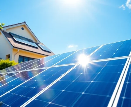 Die Kosten einer PV anlage kosten wien mit modernen Solarpanelen an einem Einfamilienhaus.