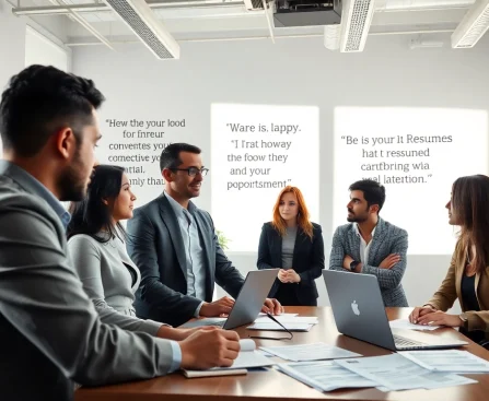 Headhunter Schweiz bespricht Stellenangebote mit Klienten in einem modernen Büro.