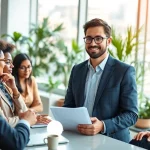 Headhunter Schweiz berät in einem modernen Büro mit vielfältigen Talenten.