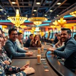 A legjobb online kaszinó élményének izgalmas pillanatai játékosokkal és csillogó asztalokkal.