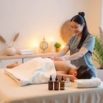 고요한 가정 환경에서 젊은 태국인 치료사와 함께하는 전문적인 평택출장마사지 세션.